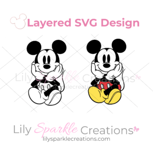 Sitting Mickey Layered SVG | SVG, PNG, EPS & DXF