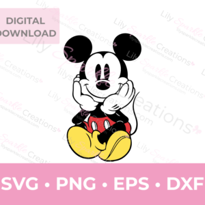 Sitting Mickey Layered SVG | SVG, PNG, EPS & DXF