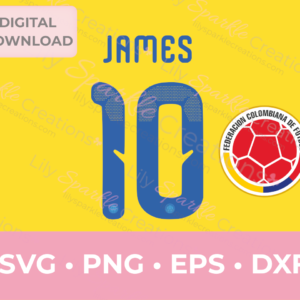 Colombia World Cup James Jersey 10 & Logo SVG | SVG, PNG, EPS & DXF